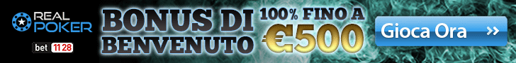 Bonus di benvenuto del 100% fino a 500 sul Poker bet1128